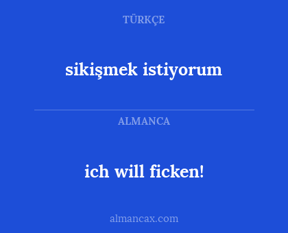 sikişmek istiyorum - ich will ficken!