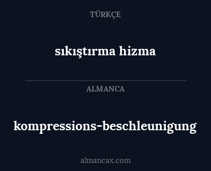 kompressions-beschleunigung - sıkıştırma hizma