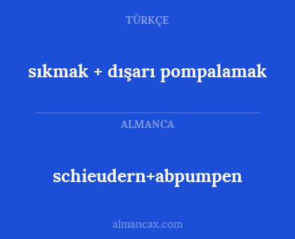 schieudern+abpumpen - sıkmak + dışarı pompalamak