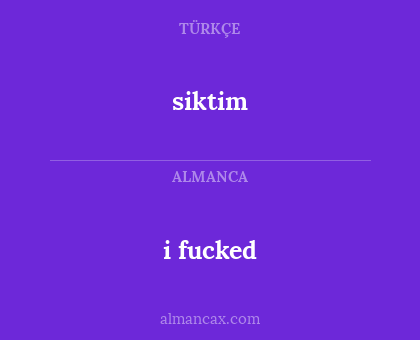 siktim - i fucked