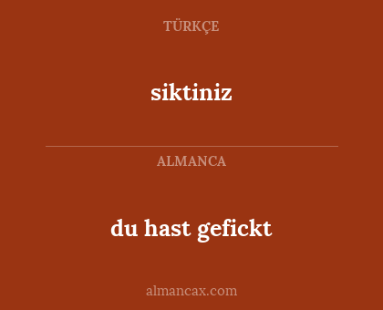 siktiniz - du hast gefickt