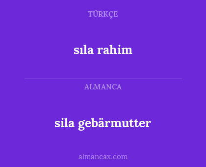 sila gebärmutter - sıla rahim
