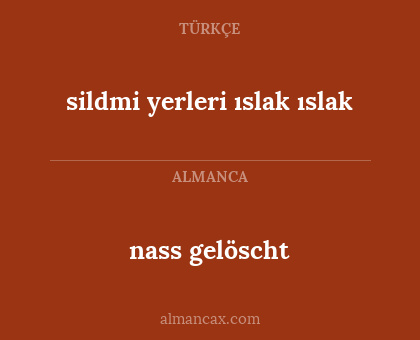 nass gelöscht - sildmi yerleri ıslak ıslak