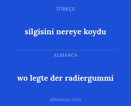 wo legte der radiergummi - silgisini nereye koydu