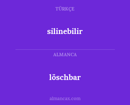 löschbar - silinebilir