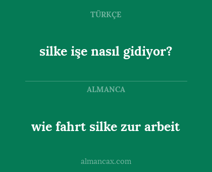 silke işe nasıl gidiyor? - wie fahrt silke zur arbeit