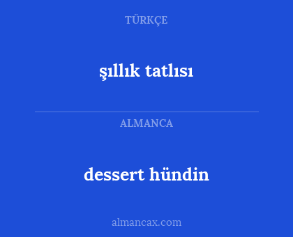 şıllık tatlısı - dessert hündin