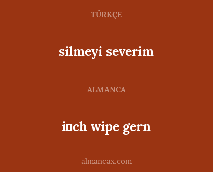 silmeyi severim - i̇ch wipe gern