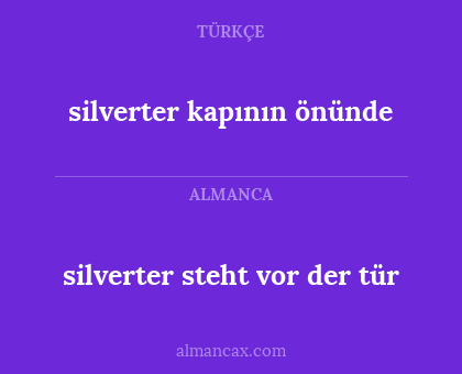 silverter steht vor der tür - silverter kapının önünde