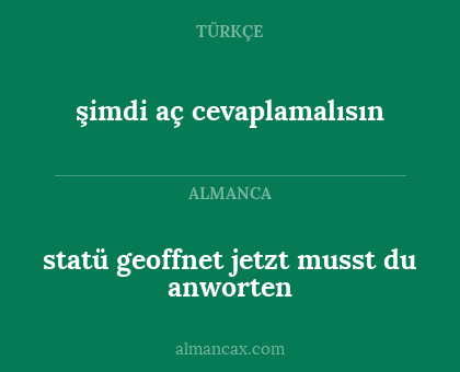 şimdi aç cevaplamalısın - statü geoffnet jetzt musst du anworten