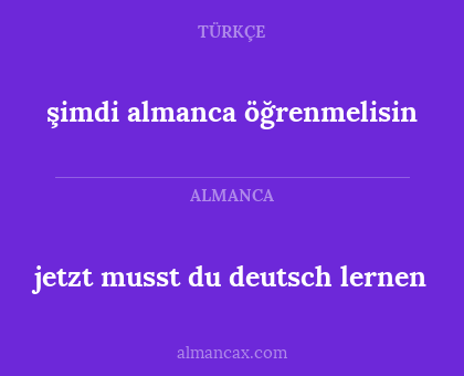 şimdi almanca öğrenmelisin - jetzt musst du deutsch lernen
