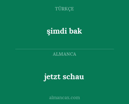 şimdi bak - jetzt  schau