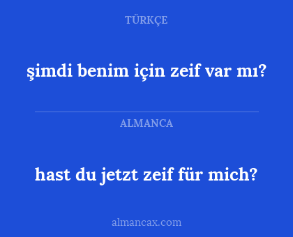şimdi benim için zeif var mı? - hast du jetzt zeif für mich?