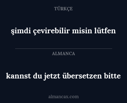 şimdi çevirebilir misin lütfen - kannst du jetzt übersetzen bitte