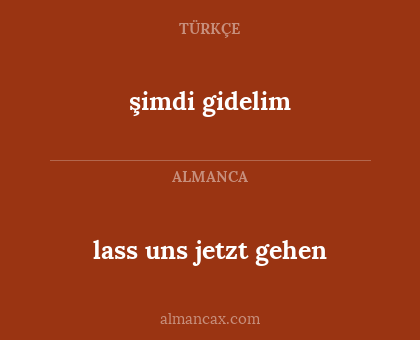 şimdi gidelim - lass uns jetzt gehen