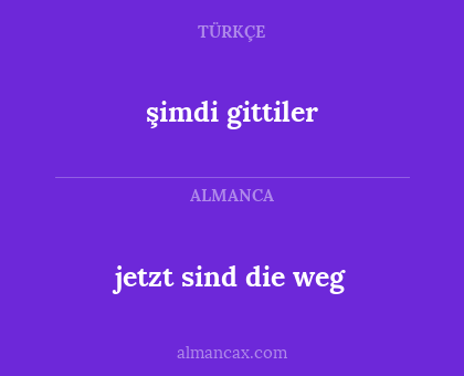 jetzt sind die weg - şimdi gittiler