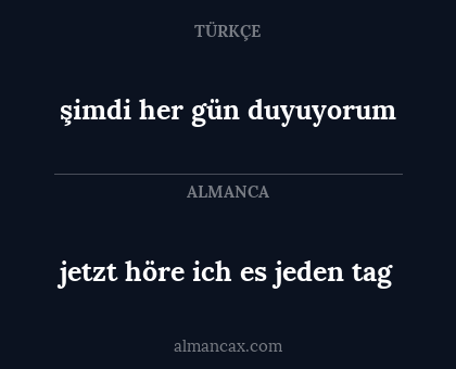 jetzt höre ich es jeden tag - şimdi her gün duyuyorum
