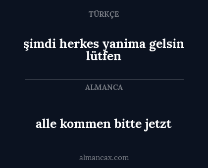 alle kommen bitte jetzt - şimdi herkes yanima gelsin lütfen