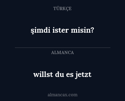 willst du es jetzt - şimdi ister misin?
