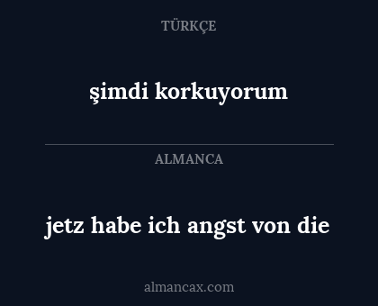 jetz habe ich angst von die - şimdi korkuyorum