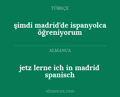 jetz lerne ich in madrid spanisch - şimdi madrid'de ispanyolca öğreniyorum