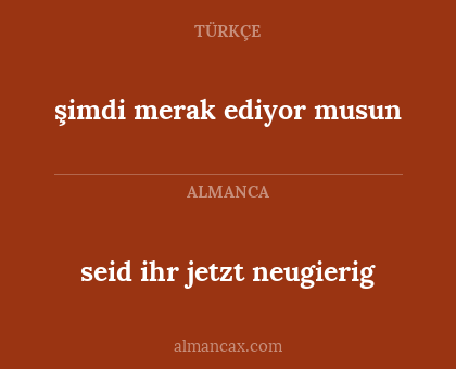 seid ihr jetzt neugierig - şimdi merak ediyor musun