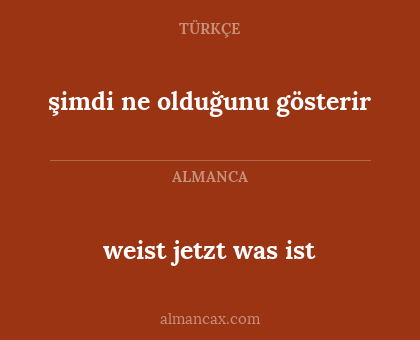 şimdi ne olduğunu gösterir - weist jetzt was ist