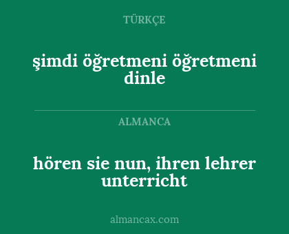 hören sie nun, ihren lehrer unterricht - şimdi öğretmeni öğretmeni dinle