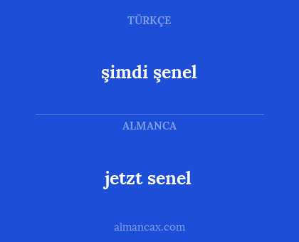 şimdi şenel - jetzt senel