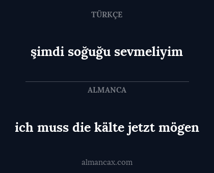 şimdi soğuğu sevmeliyim - ich muss die kälte jetzt mögen