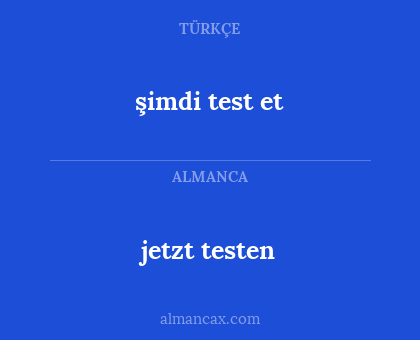 jetzt testen - şimdi test et
