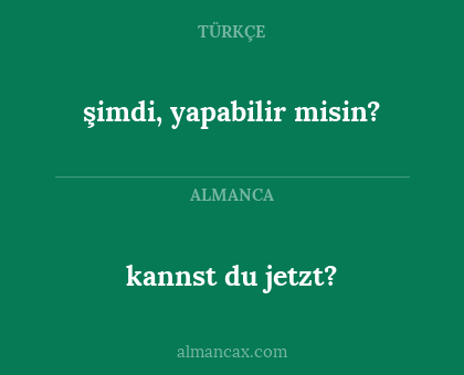 kannst du jetzt? - şimdi, yapabilir misin?