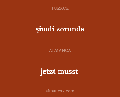 jetzt musst - şimdi zorunda