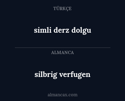 simli derz dolgu - silbrig verfugen