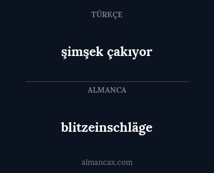blitzeinschläge - şimşek çakıyor
