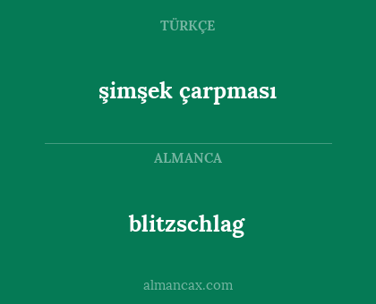 şimşek çarpması - blitzschlag