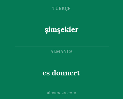 şimşekler - es donnert