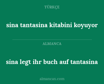 sina tantasina kitabini koyuyor - sina legt ihr buch auf tantasina