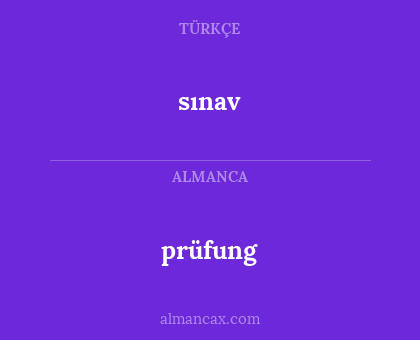 sınav - prüfung