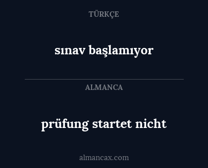 sınav başlamıyor - prüfung startet nicht