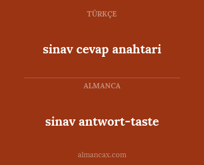 sinav cevap anahtari - sinav antwort-taste