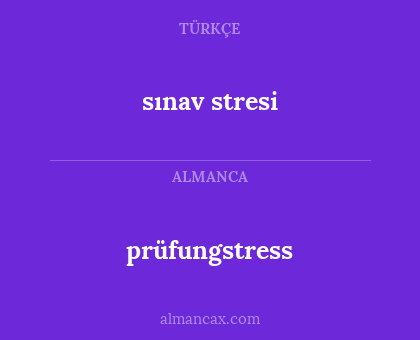 sınav stresi - prüfungstress