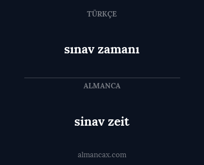 sınav zamanı - sinav zeit