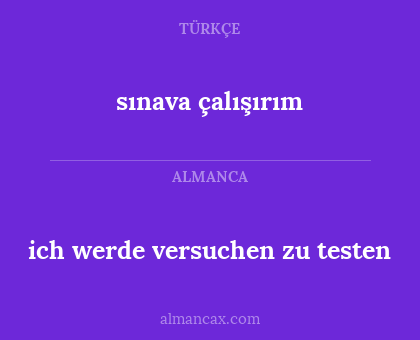 ich werde versuchen zu testen - sınava çalışırım
