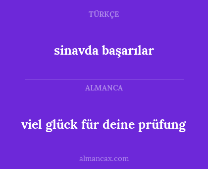 sinavda başarılar - viel glück für deine prüfung