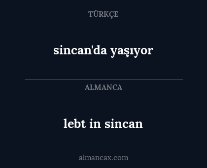 lebt in sincan - sincan'da yaşıyor