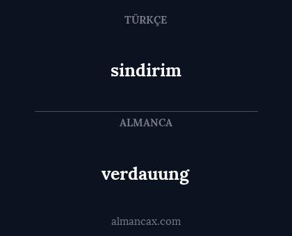 verdauung - sindirim