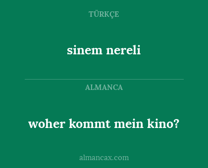 woher kommt mein kino? - sinem nereli