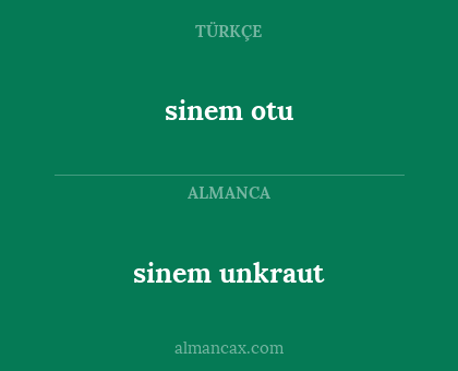 sinem otu - sinem unkraut