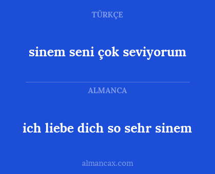ich liebe dich so sehr sinem - sinem seni çok seviyorum